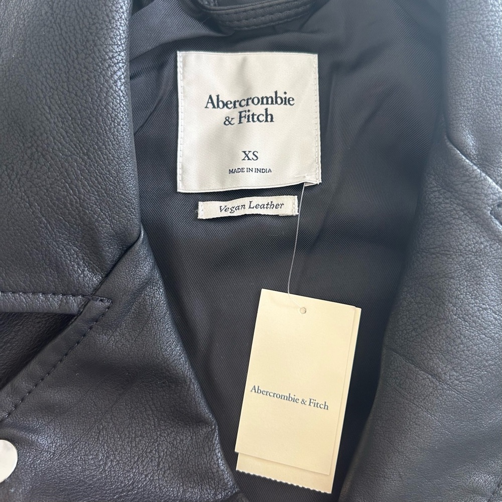Abercrombie Vegan Leather Moto Jacket NWT - Picture 5 of 6